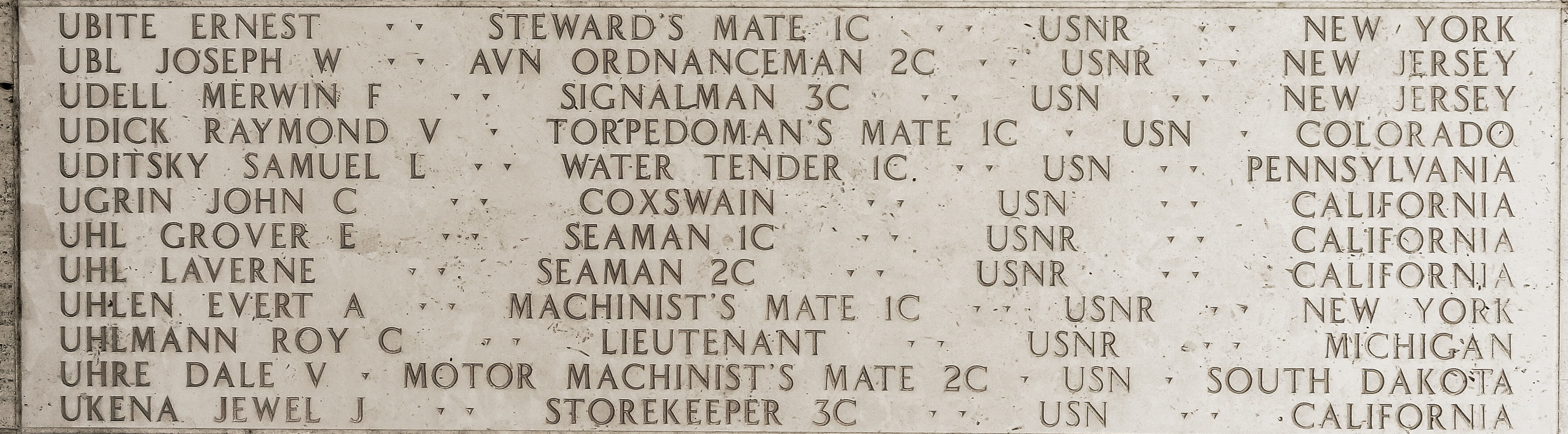 Joseph W. Ubl, Aviation Ordnanceman Second Class